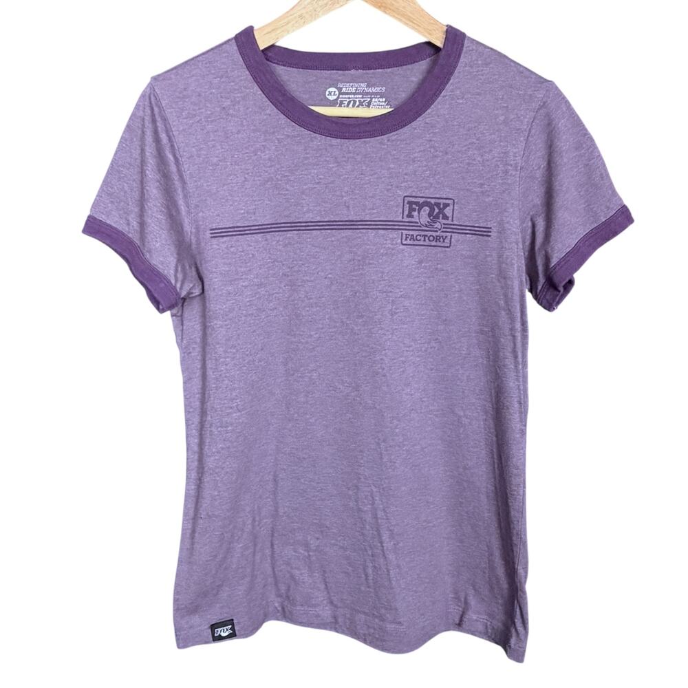 Fox Racing Factory Youth Girls Purple Ringer T-Shirt Size XL Riding Racing Kids - Picture 6 of 7